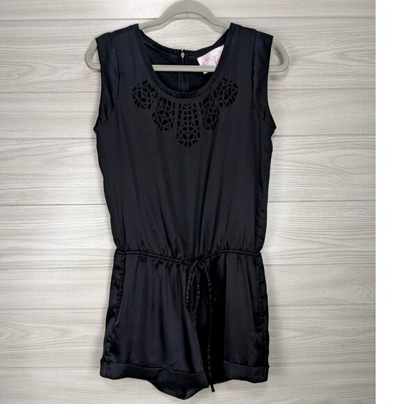 Rory Beca F21 Satin Black Romper Small - Picture 1 of 5